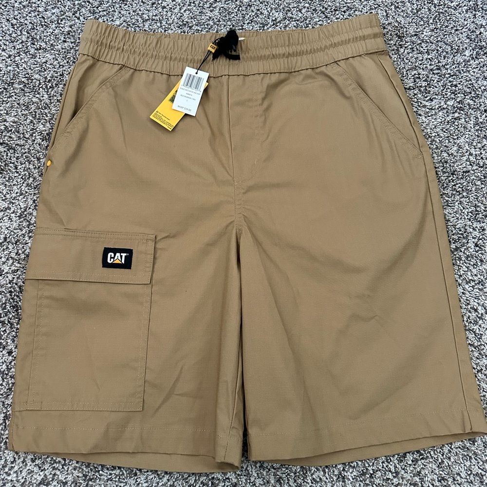 Men's Caterpillar rip stop Tan Cargo Shorts size small